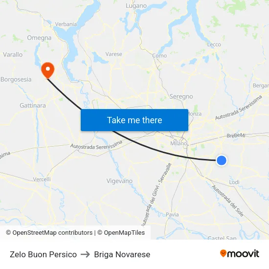 Zelo Buon Persico to Briga Novarese map