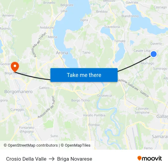 Crosio Della Valle to Briga Novarese map