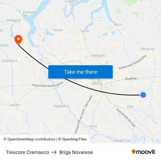 Trescore Cremasco to Briga Novarese map