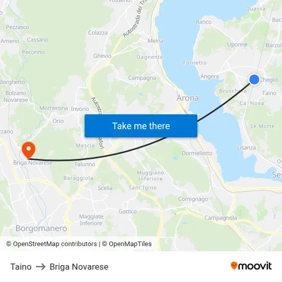 Taino to Briga Novarese map