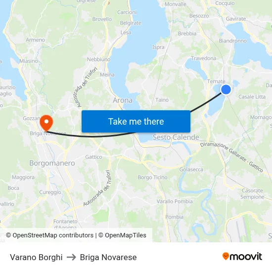 Varano Borghi to Briga Novarese map