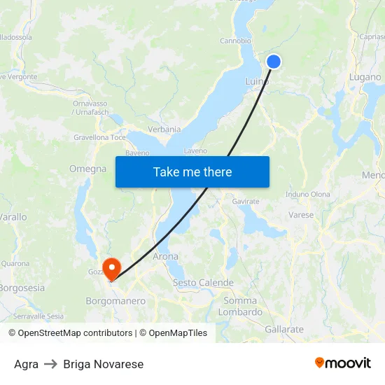 Agra to Briga Novarese map