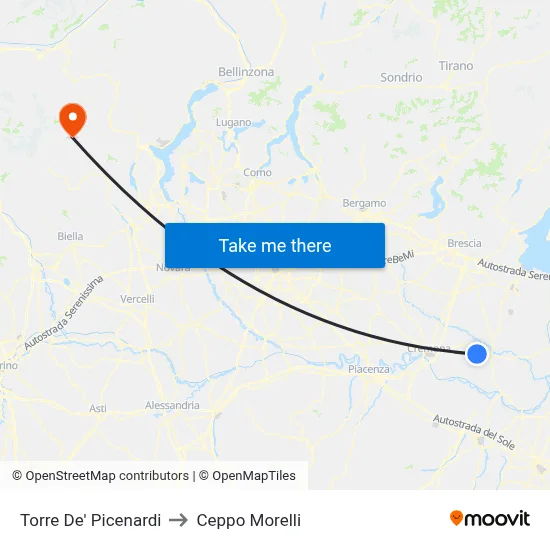 Torre De' Picenardi to Ceppo Morelli map