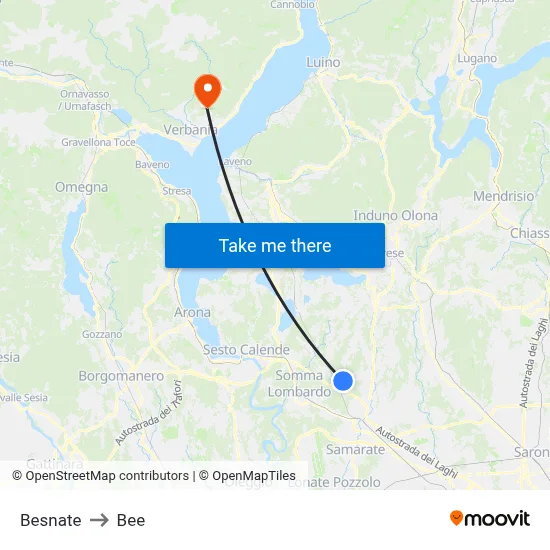 Besnate to Bee map