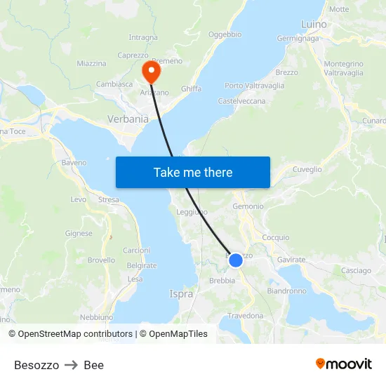 Besozzo to Bee map