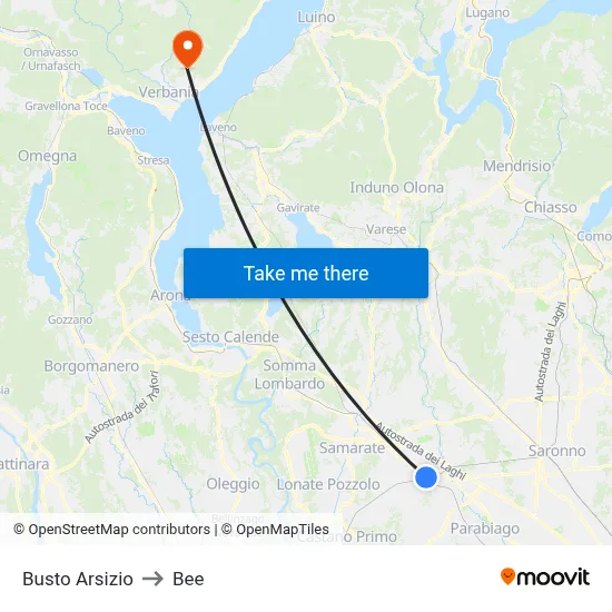 Busto Arsizio to Bee map