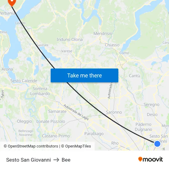 Sesto San Giovanni to Bee map
