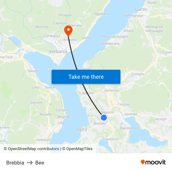 Brebbia to Bee map