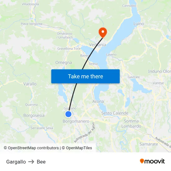Gargallo to Bee map