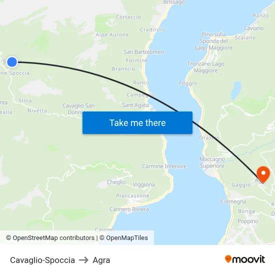 Cavaglio-Spoccia to Agra map