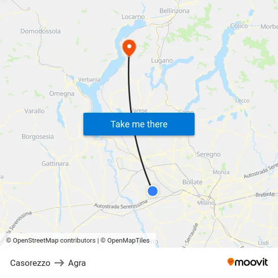 Casorezzo to Agra map