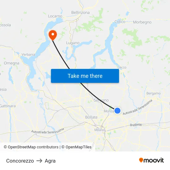 Concorezzo to Agra map