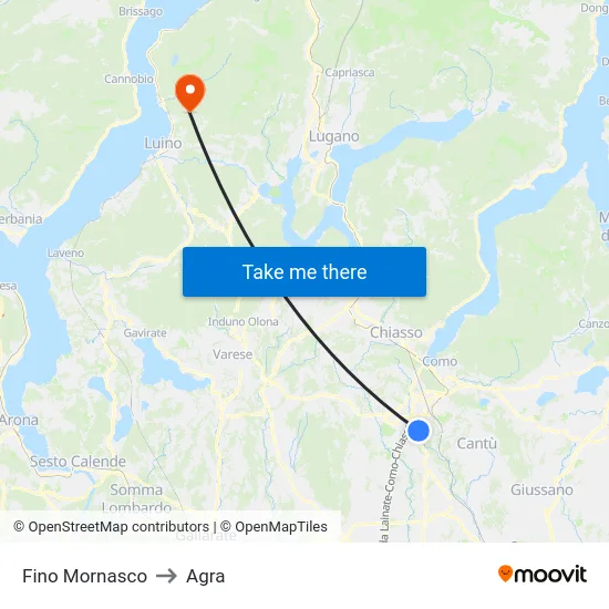 Fino Mornasco to Agra map