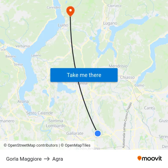 Gorla Maggiore to Agra map