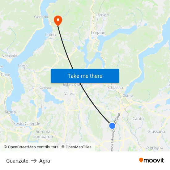 Guanzate to Agra map