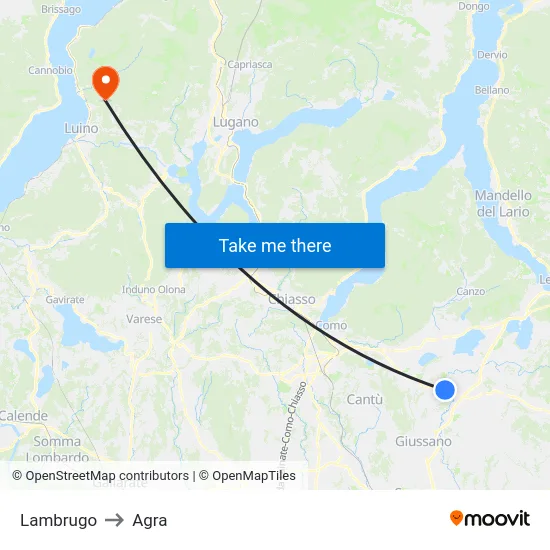 Lambrugo to Agra map