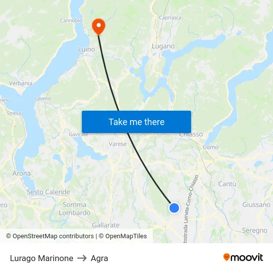 Lurago Marinone to Agra map