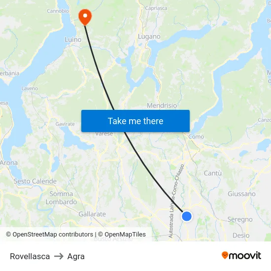 Rovellasca to Agra map
