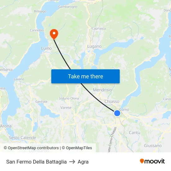 San Fermo Della Battaglia to Agra map