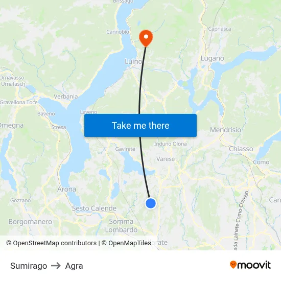 Sumirago to Agra map