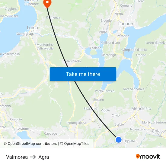 Valmorea to Agra map