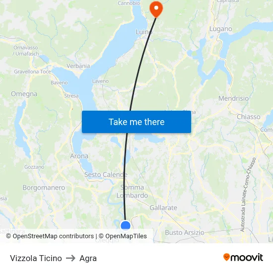 Vizzola Ticino to Agra map