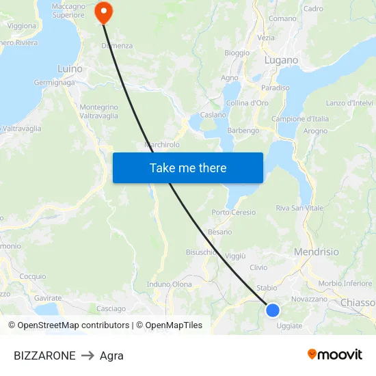 BIZZARONE to Agra map