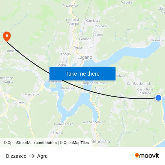 Dizzasco to Agra map