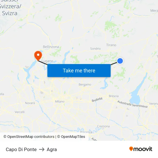 Capo Di Ponte to Agra map