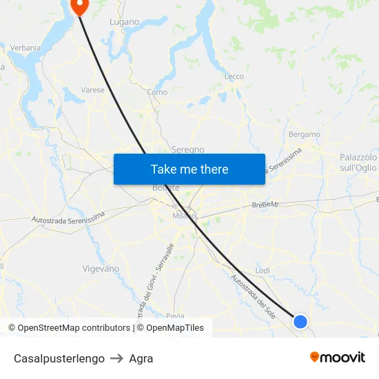Casalpusterlengo to Agra map
