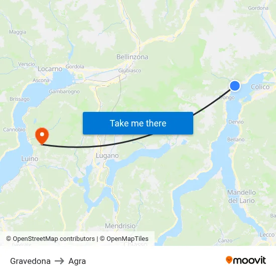 Gravedona to Agra map