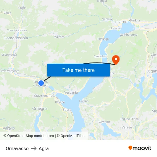 Ornavasso to Agra map
