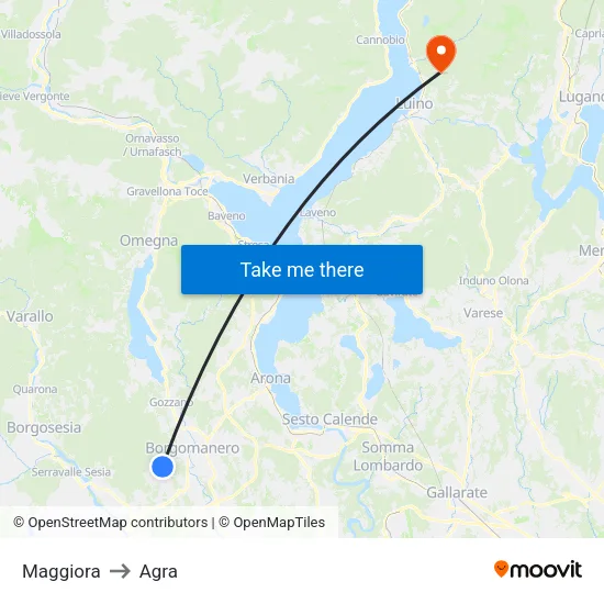 Maggiora to Agra map