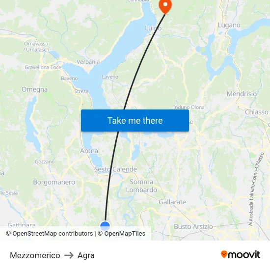 Mezzomerico to Agra map