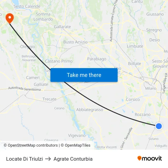 Locate Di Triulzi to Agrate Conturbia map