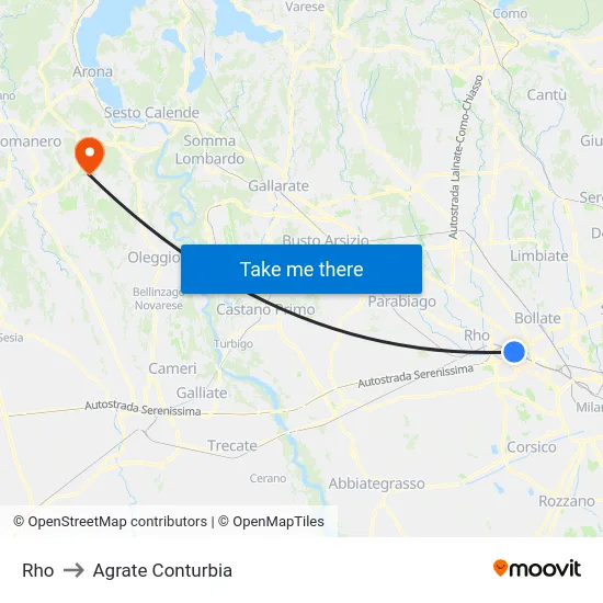 Rho to Agrate Conturbia map