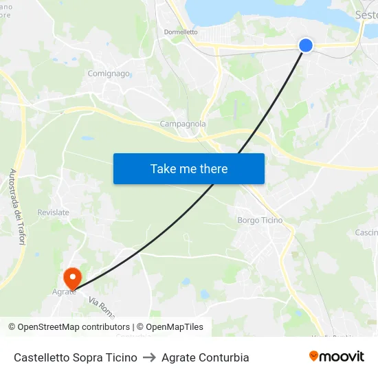 Castelletto Sopra Ticino to Agrate Conturbia map