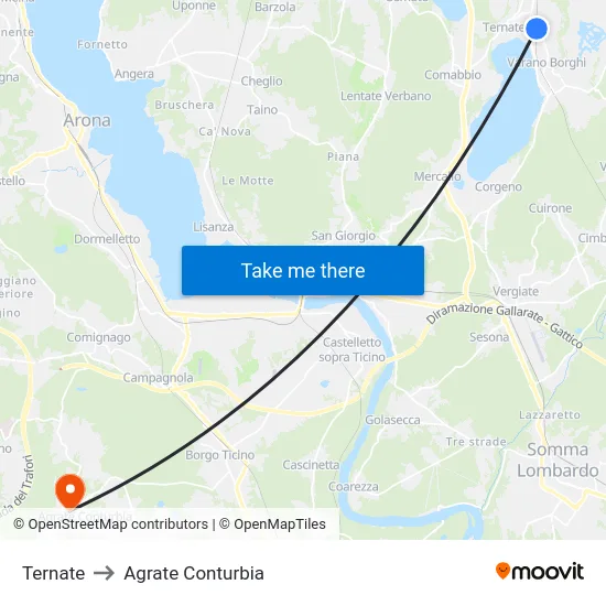 Ternate to Agrate Conturbia map