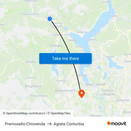 Premosello-Chiovenda to Agrate Conturbia map