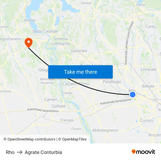 Rho to Agrate Conturbia map