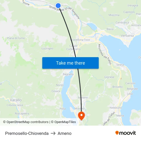 Premosello-Chiovenda to Ameno map