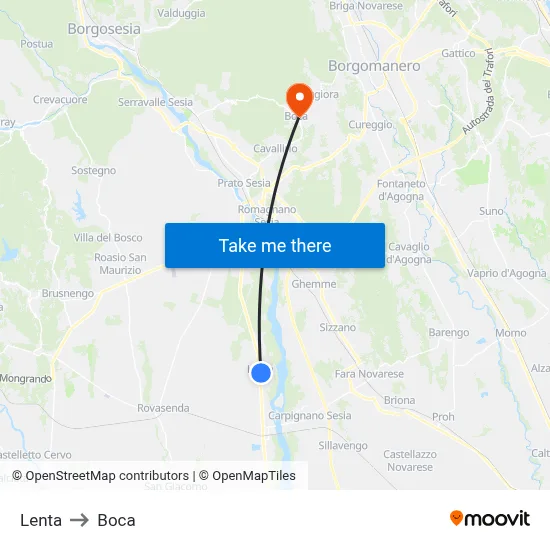Lenta to Boca map