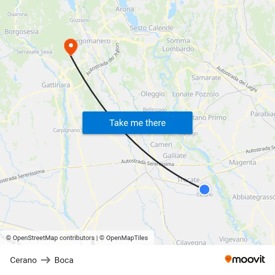 Cerano to Boca map