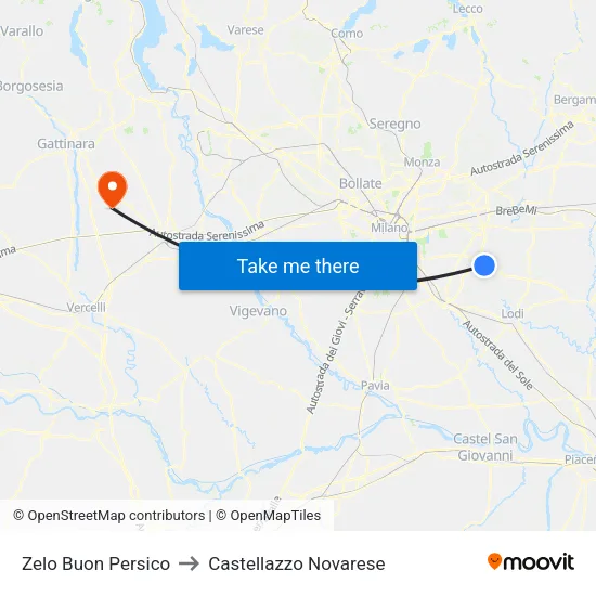 Zelo Buon Persico to Castellazzo Novarese map