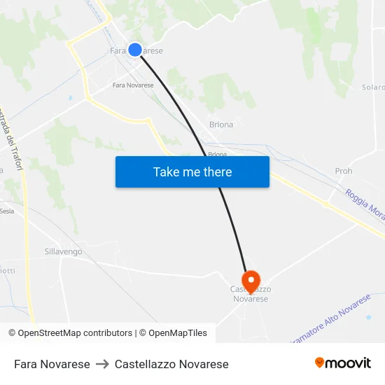Fara Novarese to Castellazzo Novarese map