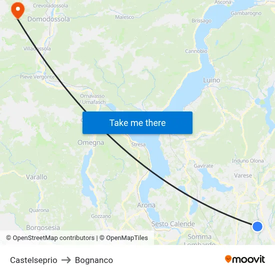 Castelseprio to Bognanco map
