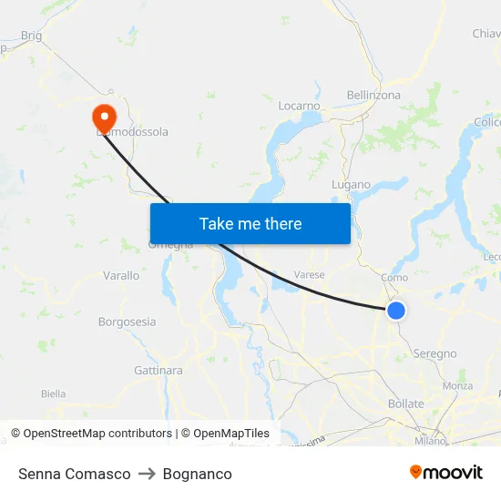 Senna Comasco to Bognanco map