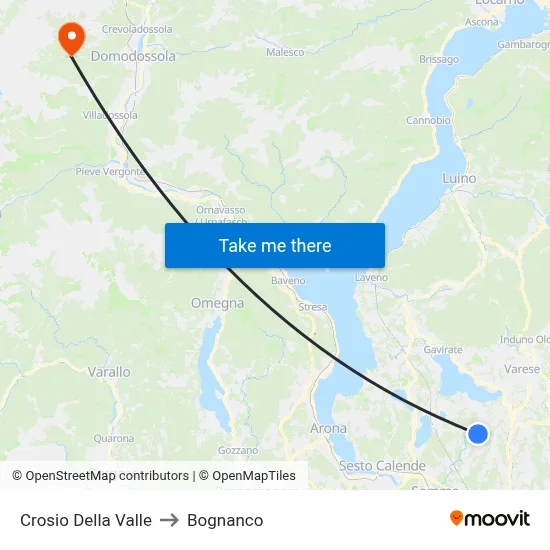 Crosio Della Valle to Bognanco map