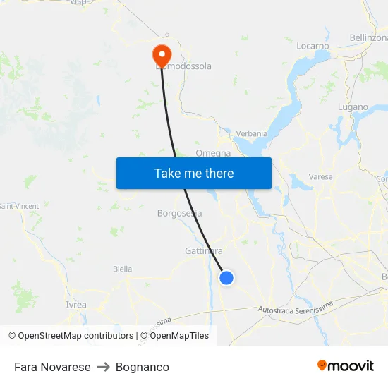 Fara Novarese to Bognanco map