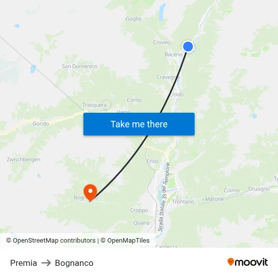 Premia to Bognanco map